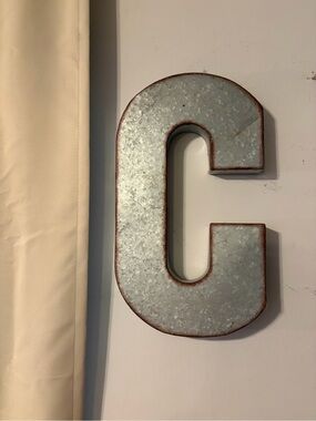 Decorative Metal Letter C Wall Accent in Silver